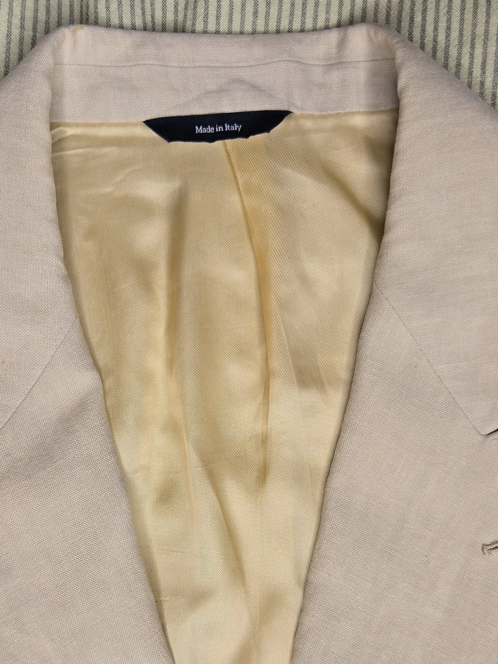 Men's Double-Breasted Cream Blazer